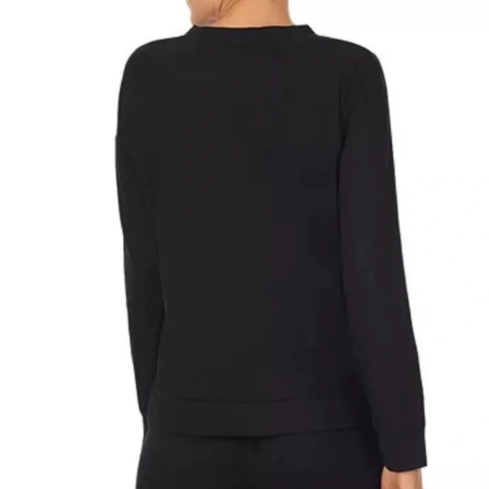 KATE SPADE‎ Women's Small Black Wink Lips Face Embroidered Sweatshirt Designer
